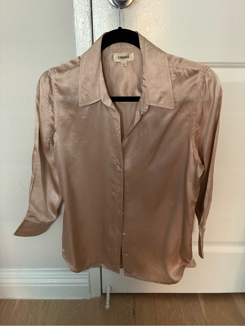 L’AGENCE Satin Button-Down Blouse - Picture 6 of 6